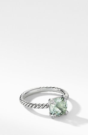 Chatelaine(R) Ring with Prasiolite and Diamonds
