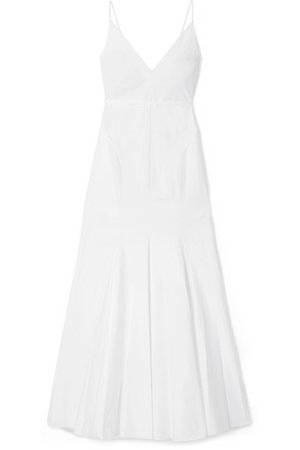 Khaite | Blair pleated cotton-poplin maxi dress | NET-A-PORTER.COM