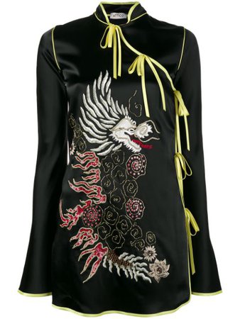 Attico Stella Embellished Satin Wrap Dress - Farfetch