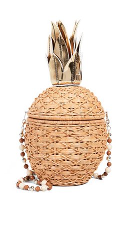 Pineapple Wicker Clutch In Toast | Stylish shoulder bag, Accessories bags shoes, Wicker