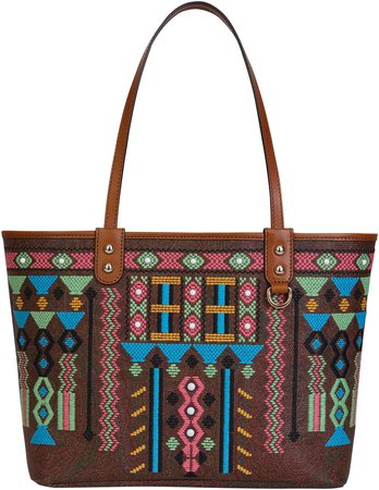 Embroidered Paisley Jacquard Tote