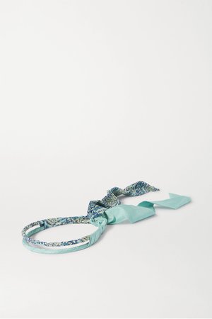 Blue Metallic paisley-print satin headband | Etro | NET-A-PORTER