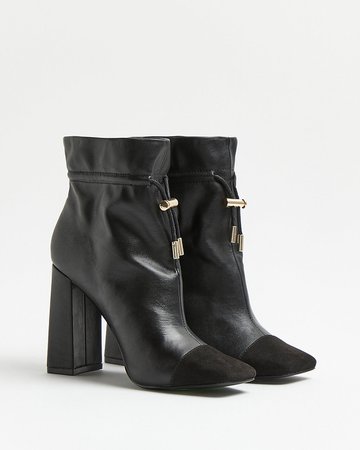 Black heeled ankle boots | River Island