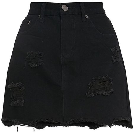 Black Denim Jean Skirt
