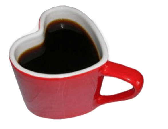 heart mug + coffee