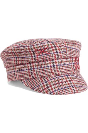 Ruslan Baginskiy | Embroidered Prince of Wales checked wool cap | NET-A-PORTER.COM
