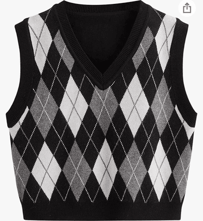 checkered sweater vest