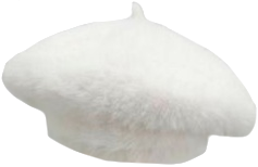 fluffy fur white beret
