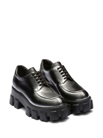 Prada Monolith Leather lace-up Shoes - Farfetch