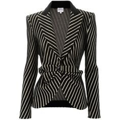 Black & White Striped Armani Blazer Jacket