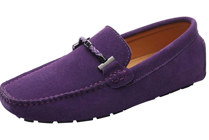 purple men's loafer