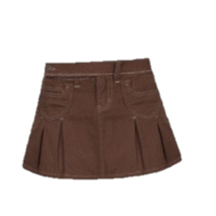 brown pleated jean miniskirt
