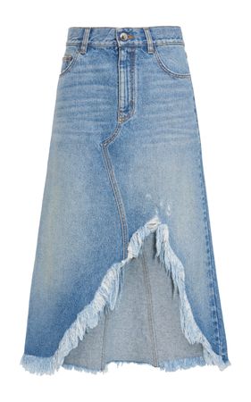 Recycled Cotton-Hemp Denim Midi Skirt By Chloé | Moda Operandi