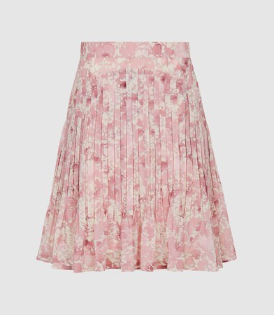 Orielle Pink Print Floral Printed Mini Skirt – REISS