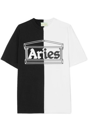 Aries | Two-tone cotton-jersey T-shirt | NET-A-PORTER.COM