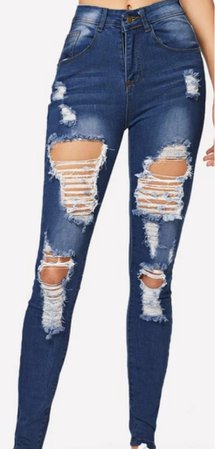 Distressed Bleach Wash Skinny Jeans