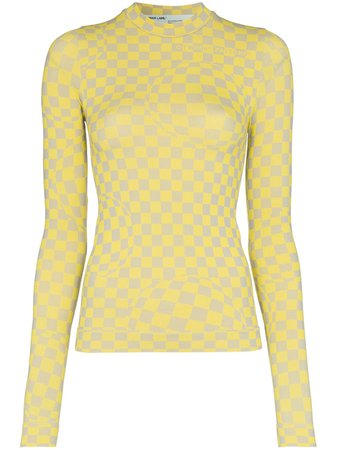 Yellow Off-White Checkerboard Print Top | Farfetch.com