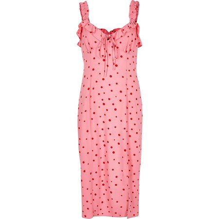 Pink spot midi slip dress - Slip & Cami Dresses - Dresses - women