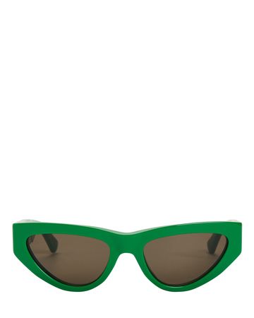 Bottega Veneta Mini Cat Eye Sunglasses in green | INTERMIX®