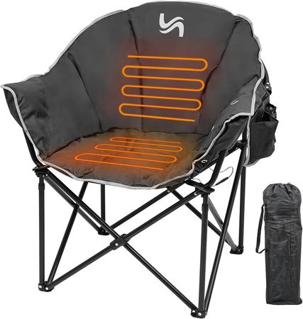 Amazon.com: Slsy Oversized Heated Camping Chair Heats Back and Seat, Heated Portable Camp Chair with 3 Heat Levels, Heavy Duty Heated Moon Chair for Lawn, Outdoor, Picnic, Lounge Patio : Patio, Lawn & Garden