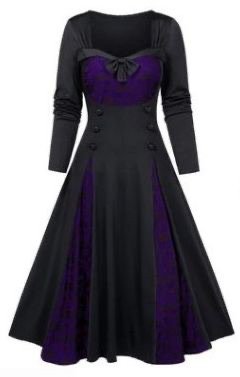 black and purple goth gown