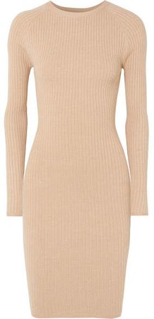 Victor Glemaud - Ribbed Cotton-blend Mini Dress - Camel