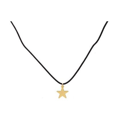 black cord necklace with pendant star