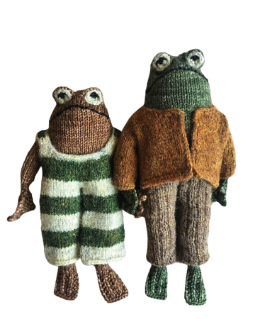 Frog and Toad hand knitted toys from RupertsHouse