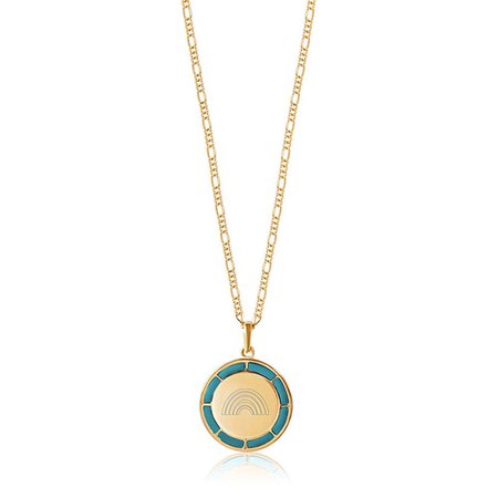 Rainbow Enamel Coin Necklace - Edge of Ember