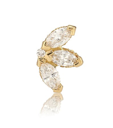 Maria Tash - Lotus 18kt yellow gold single earring with diamonds | Mytheresa