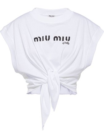 Miu Miu Printed Jersey Top - Farfetch