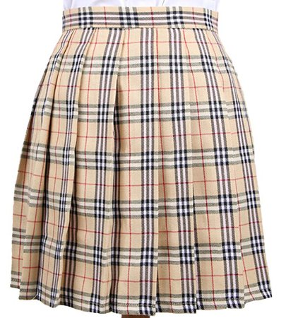 Broadmix Women's School Cosplay Plaid Pleated Mini Skirt at Amazon Women’s Clothing store: