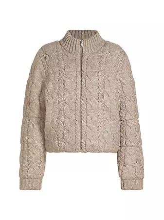 Shop dh New York Aspen Cable-Knit Sweater Jacket | Saks Fifth Avenue