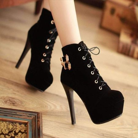 Lovely Faux Suede Women High Heel Boots