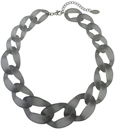 Amazon.com: Bocar Statement Chunky Fashion Acrylic Paint Beads Choker Net Chain Necklace for Women Gifts (NK-10510-Frosted Grey): Clothing, Shoes & Jewelry