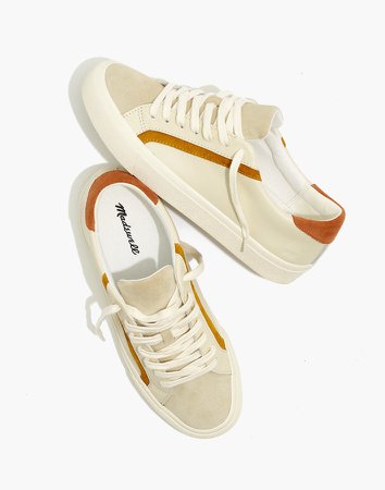 Sidewalk Low-Top Sneakers in Colorblock Leather and Suede