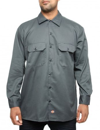 Dickies Long Sleeve Work Shirt 574 Grey | Top Streetwear Store