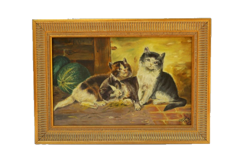 cias pngs // framed painting of cats