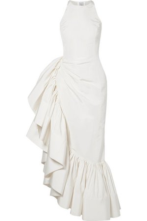 Rosie Assoulin | Whoopsy Daisy asymmetric ruffled silk-charmeuse gown | NET-A-PORTER.COM