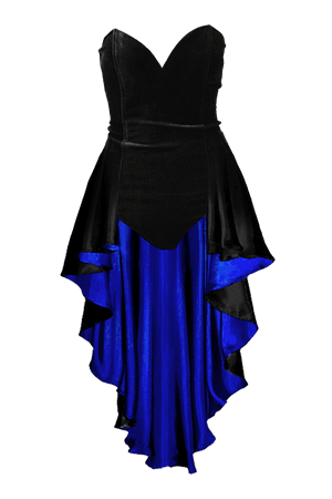 Black Bodysuit with Train (Blue Inside)