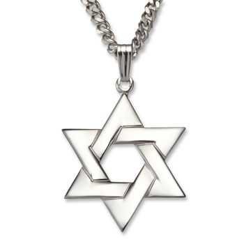 Star of David Necklace Pendant in Sterling Silver. 24" | Ross Simons