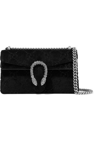 Gucci | Dionysus small embossed velvet and textured-leather shoulder bag | NET-A-PORTER.COM