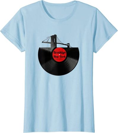 Amazon.com: Brooklyn Bridge New York Vinyl Record Retro Hipster T-Shirt : Clothing, Shoes & Jewelry