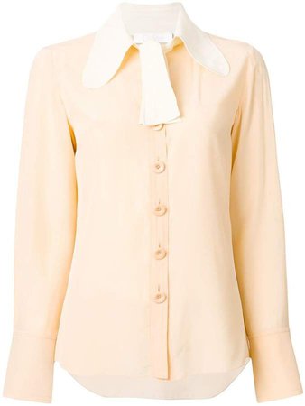 contrast collar blouse