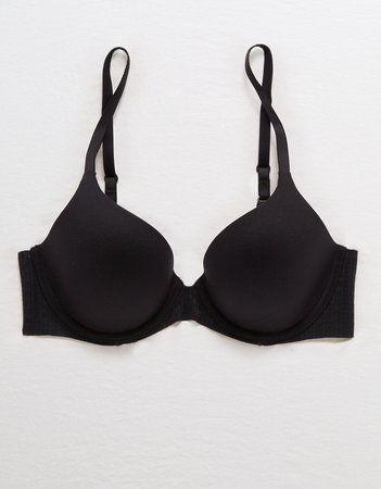 Aerie Real Sunnie Full Coverage Lightly Lined Bra, True Black | Aerie for American Eagle