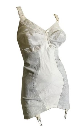 White Lace All In One Bra Open Bottom Girdle Garters circa 1960s – Dorothea's Closet Vintage
