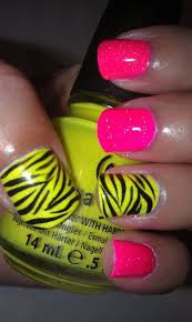 80s yellow and pink nails - Google Search