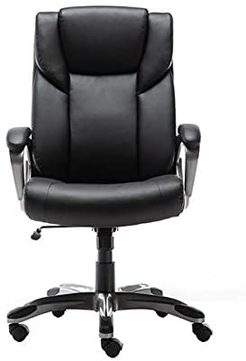 Amazon.com: AmazonBasics High-Back Bonded Leather Executive Office Computer Desk Chair - Black: Office Products