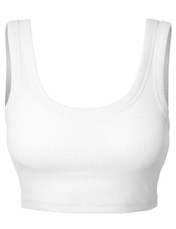 Fitted Solid Sleeveless Ribbed Crop Tank Top