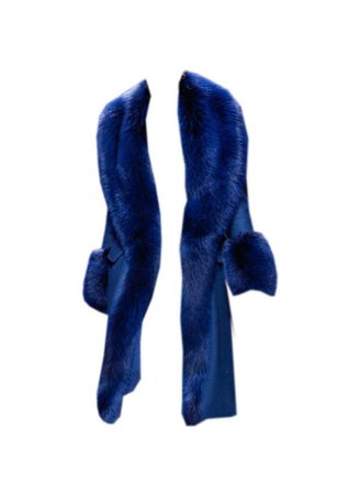 faux fur blue long jacket duster coat